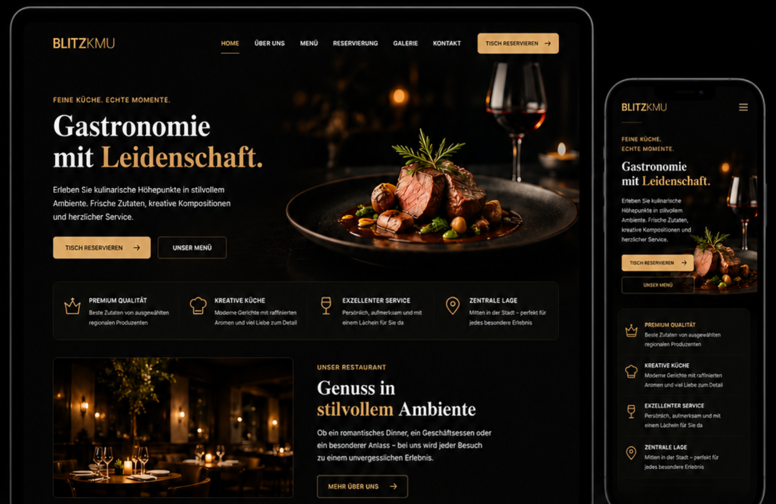 Webdesign Beispiel – Restaurant